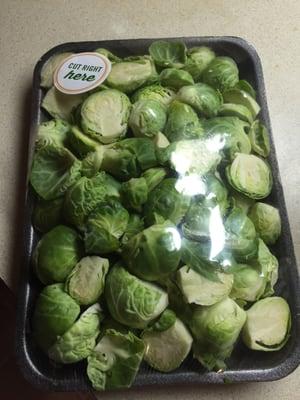 Fresh cut Brussels sprouts