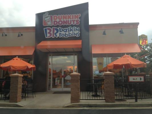 Front of the building, it's also a Dunkin' Donuts.