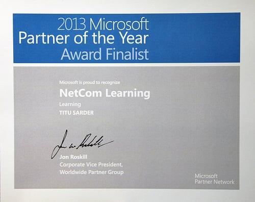 2013 Microsoft Learning Partner of the Year