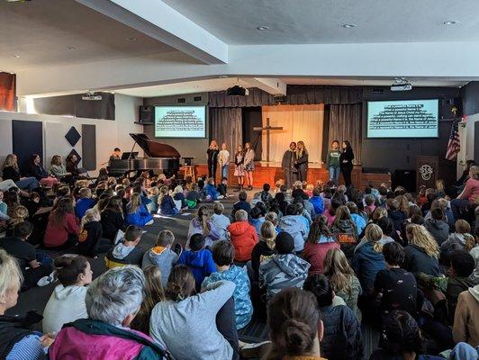 Easter all-school chapel with student leaders