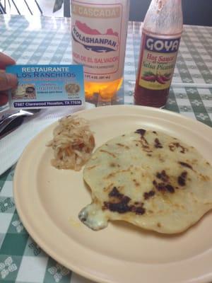 Pupusa with pork and cheese