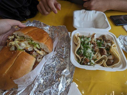 Torta de al pastor Taco de tripa Taco de carnita