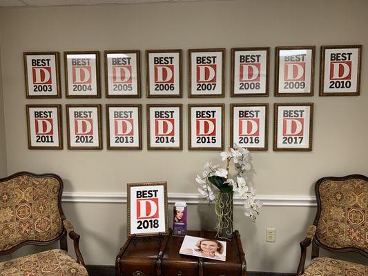 Dr. Pin's "best of" wall!!  There's a reason literally everyone loves him.