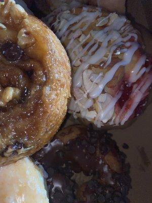 Almond Strudel, Chocolate Chip Donut