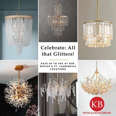 Sparkle up your holiday festivities with a new chandelier for indoors, deck or lanai at KB Patio & Home Decor!