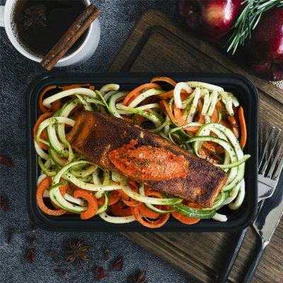 Blackened Salmon and Zoodles