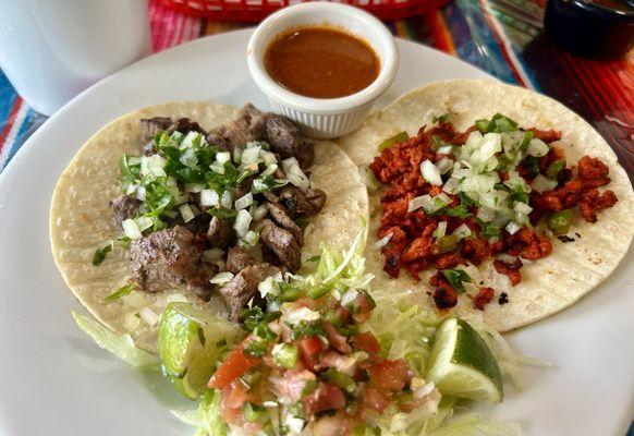 Carne Asada and Al Pastor Tacos