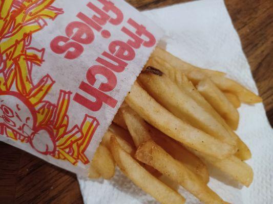 French fries which came with turkey burger.