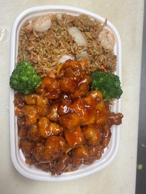 Orange chicken combo plate