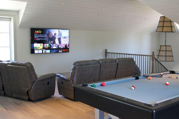 Media Room multi-purpose TV and billiard room