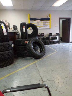 Getting my tires installed.