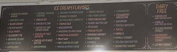 Ice cream flavors