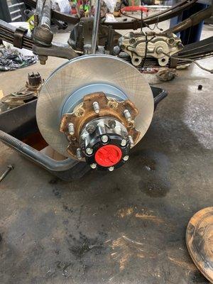 The axle after it's rebuilt.