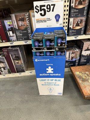 A19 LED Blue bulb sales support autism speaks