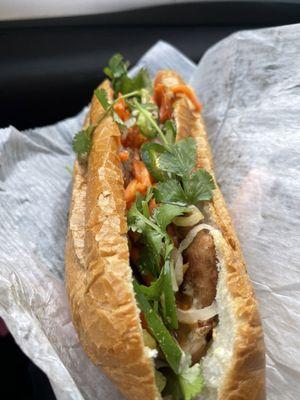 Teriyaki Chicken Bahn Mi my partner got