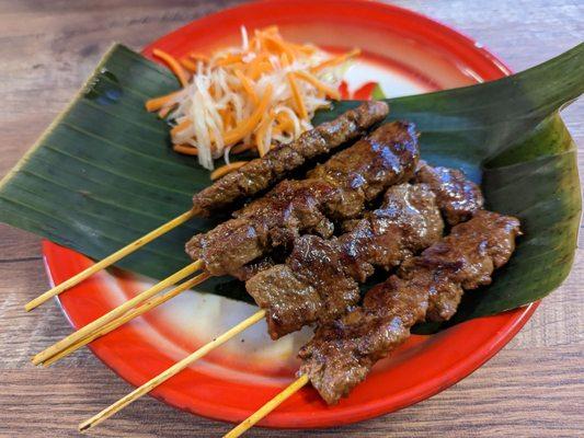 Skewers of beef