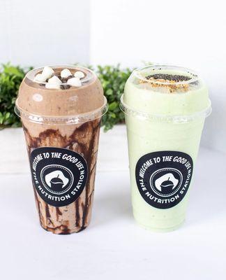 Avocado banana & S'mores smoothies