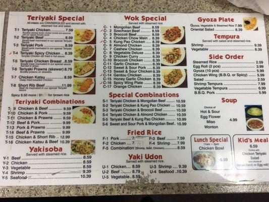 Here's their menu