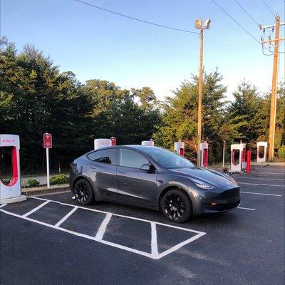 Model Y at charging station