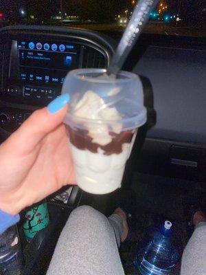 They really gave me a half full sundae