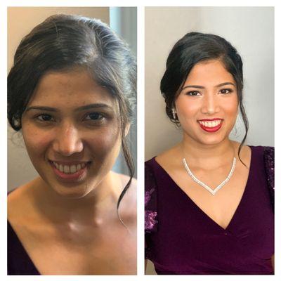 Before and after of my beautiful bride