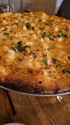 Shrimp Scampi pizza