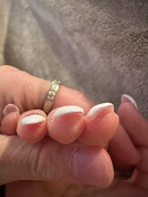 Uneven and thick nails from 6 LAYERS of top coat