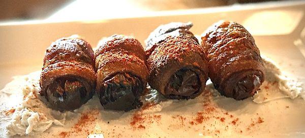 Bacon-wrapped dates