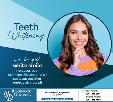 Stained teeth can be dealt with easily at Ridgewood Dentistry. #teethwhitening #confidentsmiles #discoloredteeth #RidgewoodDentistry