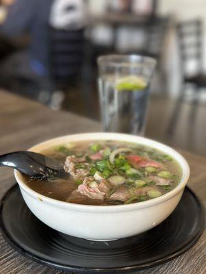 half cooked beef pho