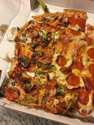 This is the pizza that was just delivered to me. Wow.