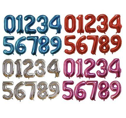 Numbers balloons helium or air 
Gold, silver,blue,pink,red