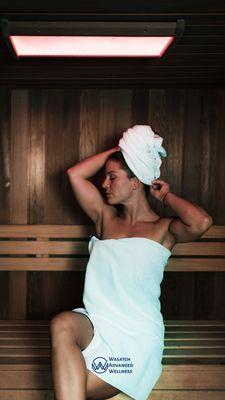 Our infrared sauna has heat and light therapy! Come enjoy relaxing in one today and soak up the health benefits!