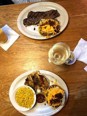 Herb Crusted Chicken Hand-Cut Sirloin* Buttered Corn Baked Potato