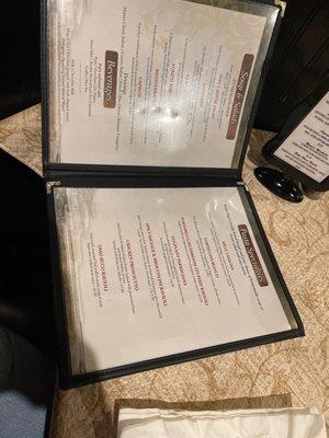 Part of their menu.