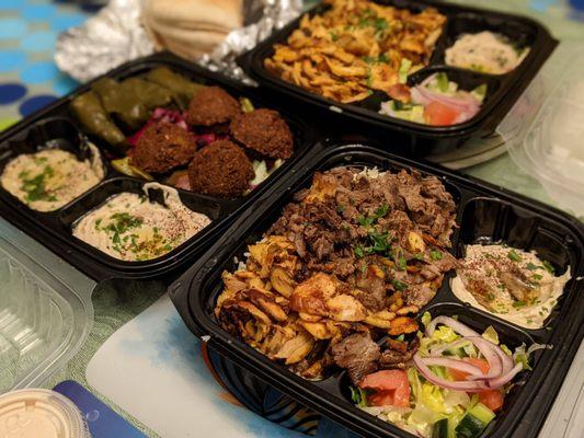 Vegetarian Plate, House Mixed Grill Plate, Chicken Shawarma Plate