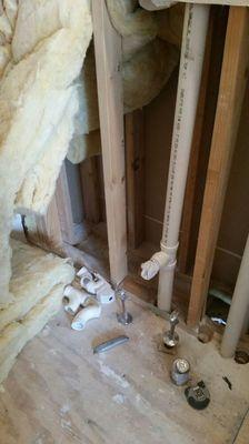 Sometimes we have to work on tight spaces! This is an install in a home being remodeled