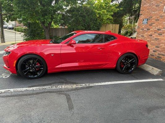 repaired and painted wheels and calipers