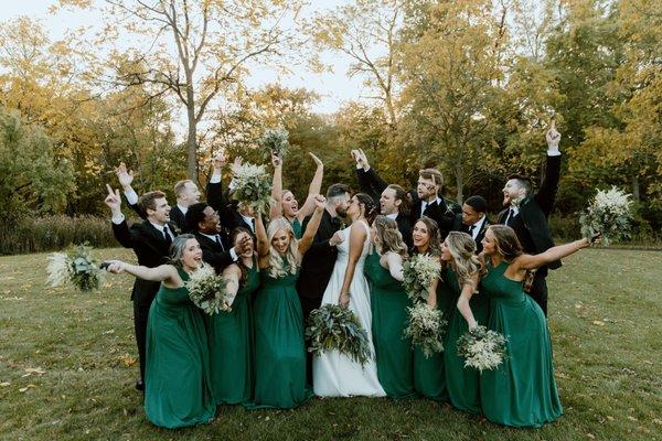 This wedding party isn't having any fun are they....NOT