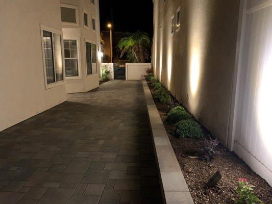 Another side yard view. They sloped the yard to remove an awkward step we had to our front door and made sure we had adequate drainage.