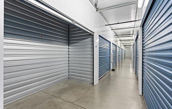 Indoor, clean, bright, and secure storage units.