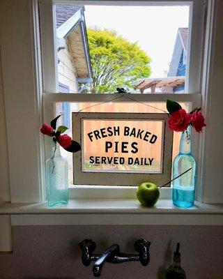 My kitchen,  where pie baking is a regular thing!