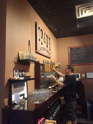 Tap handles and great service.