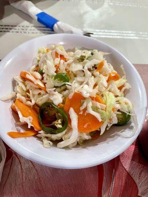 Curtido (Salvadoran Slaw) comes with the Pupusa order: 5 stars!