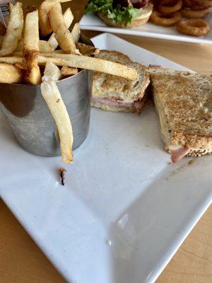 Ham & cheese sandwich & fries