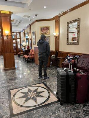 Hotel Lobby with marble steps and beautiful oak woodwork 
 
 We must give a special SHOUT OUT to Joey from Brooklyn who runs (single-handily