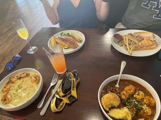 BBQ Shrimp Lagniappe, Red Fish Lagniappe, Chicken Pasta Lagniappe, basic diner food