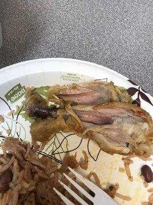 I am 7 months pregnant the chicken tasted spoiled it was not cooked fully very disgusted I would like my money back $18 for raw food ?!