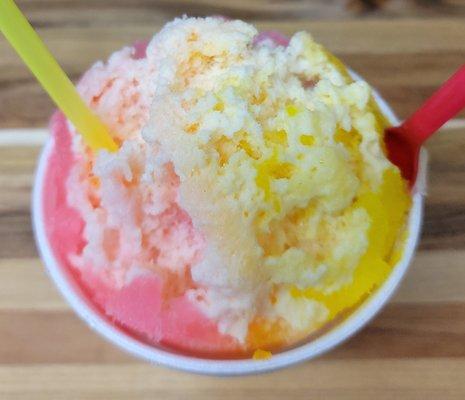 Sunset Beach Shave Ice - Guava, Mango, Passion Fruit, Cream Topping