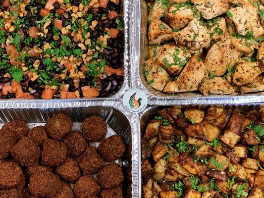 Award-winning catering. Meats, falafel, vegan friendly, gluten-free, and DELICIOUS!